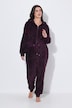 Homewear-Overall, Plüsch, Punkte, Kapuze, Langarm