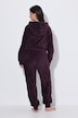 Homewear-Overall, Plüsch, Punkte, Kapuze, Langarm