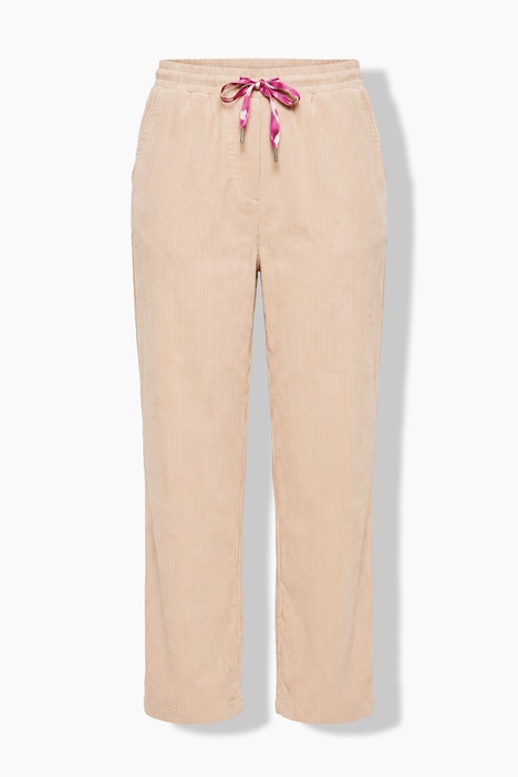 Jerseycord-Hose Rose, weites, gerades Bein, Elastikbund