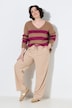 Jerseycord-Hose Rose, weites, gerades Bein, Elastikbund