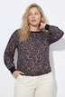 Bluse, Leomuster, Rundhals, Lagarm