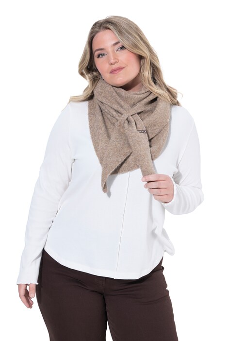 Knitted scarf, heathered, triangular design