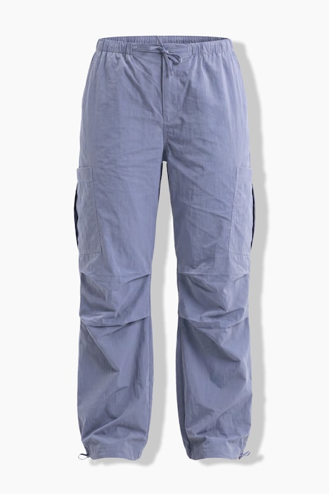Pantalon cargo Rose, jambe large, plis aux genoux et taille élastique