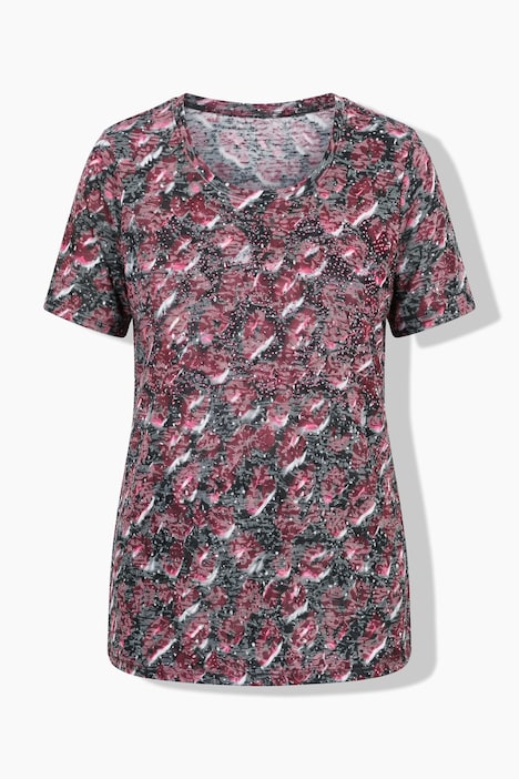 T-Shirt, Komfort Fit, farbiges Leo-Muster