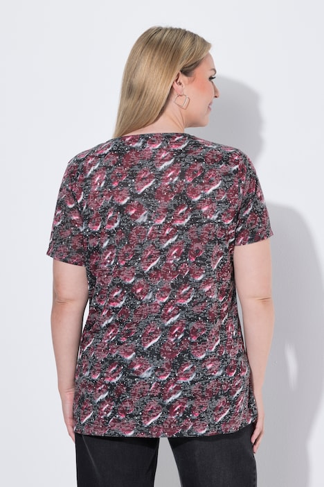 T-Shirt, Komfort Fit, farbiges Leo-Muster