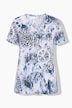 T-Shirt, A-Linie, Ausbrennerjersey, Animal-Muster, Peace-Zeichen