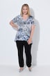 T-Shirt, A-Linie, Ausbrennerjersey, Animal-Muster, Peace-Zeichen