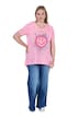 T-Shirt, A-Linie, Ausbrennerjersey, bunter Smiley