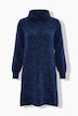 Strickkleid, Chenille, A-Linie, Rollkragen, Langarm