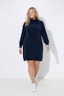 Strickkleid, Chenille, A-Linie, Rollkragen, Langarm