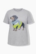 T-Shirt, Boxy Fit, Dackel Fashion-Motiv, Halbarm