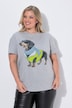 T-Shirt, Boxy Fit, Dackel Fashion-Motiv, Halbarm