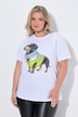 T-shirt, coupe Boxy, motif mode teckel, manches mi-hauteur