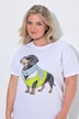 T-shirt, coupe Boxy, motif mode teckel, manches mi-hauteur
