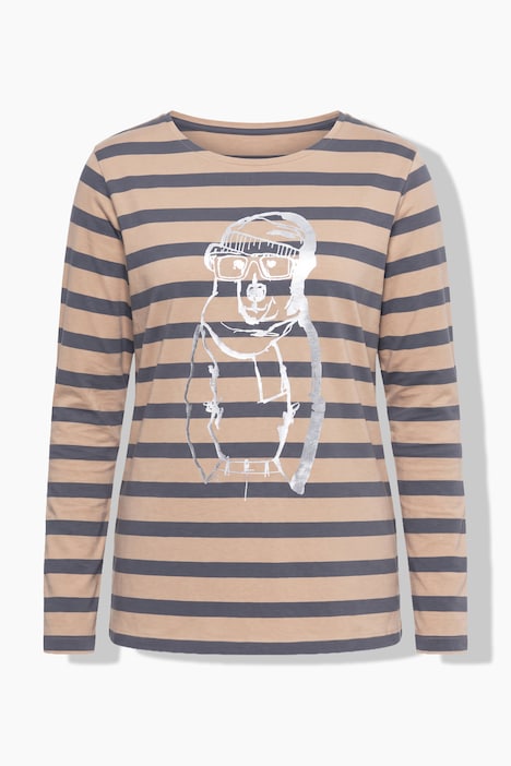 Shirt, Ringel, Rundhalsausschnitt, Langarm