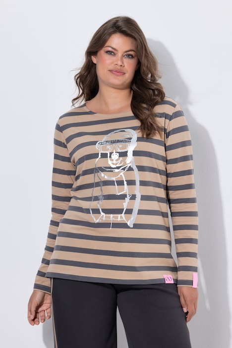 Shirt, Ringel, Rundhalsausschnitt, Langarm