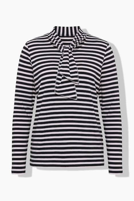 Ringshirt, Schal, Rundhalsausschnitt, Langarm
