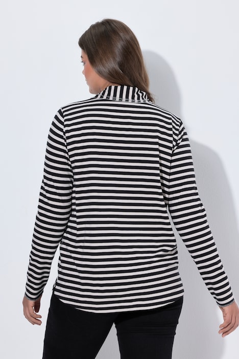 Ringshirt, Schal, Rundhalsausschnitt, Langarm