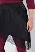 Satin-Rock, A-Linie, Spitzenkante am asymmetrischen Saum