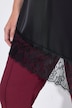 Satin-Rock, A-Linie, Spitzenkante am asymmetrischen Saum