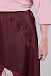 Satin-Rock, A-Linie, Spitzenkante am asymmetrischen Saum