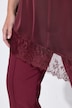 Satin-Rock, A-Linie, Spitzenkante am asymmetrischen Saum
