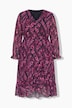 Midi-Chiffonkleid, Wickeloptik, A-Linie, Alloverprint