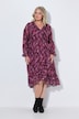 Midi-Chiffonkleid, Wickeloptik, A-Linie, Alloverprint