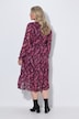 Midi-Chiffonkleid, Wickeloptik, A-Linie, Alloverprint