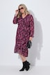 Midi-Chiffonkleid, Wickeloptik, A-Linie, Alloverprint