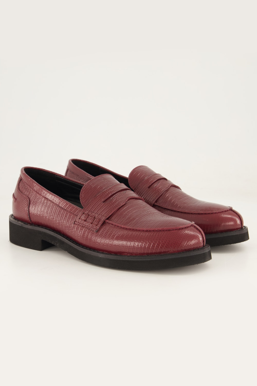 Leder-Loafer, Echtleder, Schlangen-Prägung, Weite H