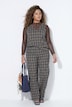 Karo-Marlenehose, weites Bein, Jersey, Elastikbund