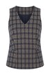 Top, Slim Fit, Karo, V-Ausschnitt, Ziernaht in der Taille.