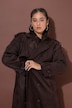 Mantel, Trenchcoat-Style, Veloursleder-Optik, Bindegürtel