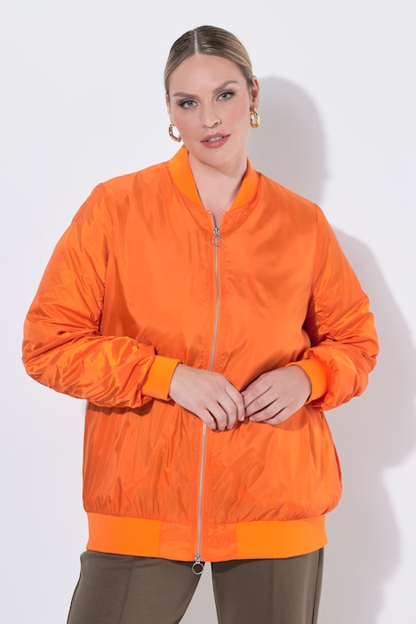 Blouson, relaxed fit, ruched long sleeve, colour-contrast cuffs