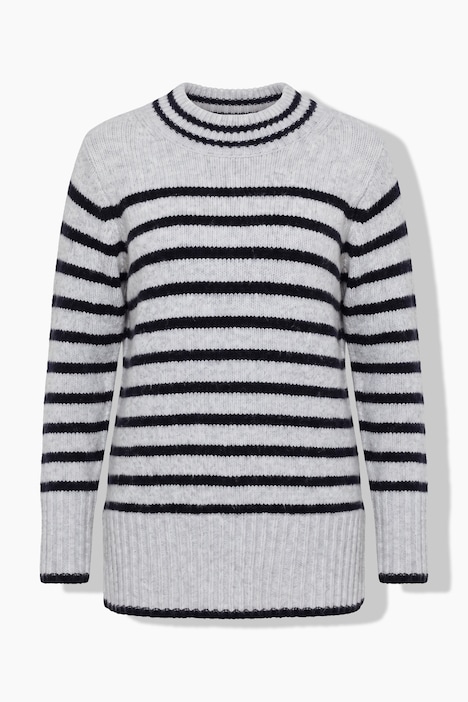 Ringel-Strickpullover, Rundhals, Langarm