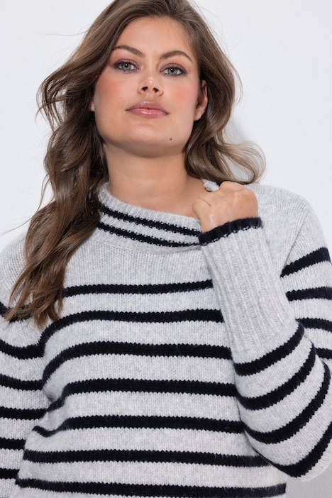 Ringel-Strickpullover, Rundhals, Langarm