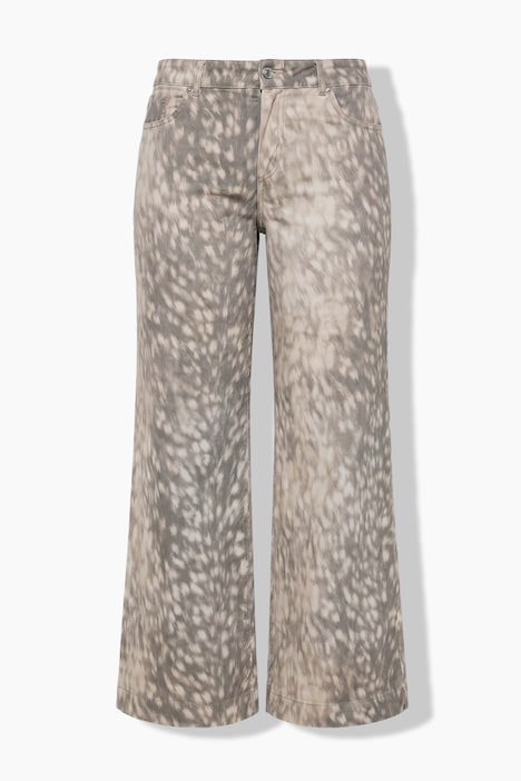 Jeans, Wide Legs, Animalprint, 5-Pocket