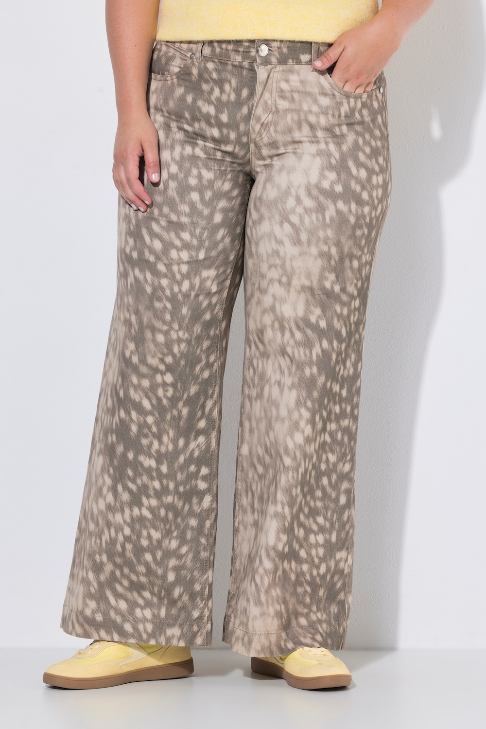 Jeans, Wide Legs, Animalprint, 5-Pocket