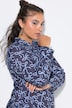 Hemdbluse, Straight Shape, Schleifen-Print, Langarm