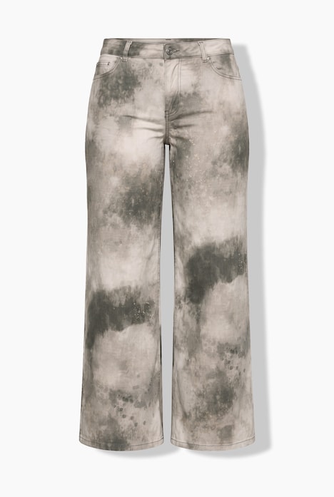 Jeans, Wide Legs, Print, 5-Pocket