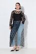 Maxikleid, Spitze, A-Linie, Rundhals, Trompeten-Langarm