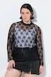 Shirt, Spitze, Slim, Stehkragen, Langarm