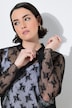 Shirt, Spitze, Slim, Stehkragen, Langarm