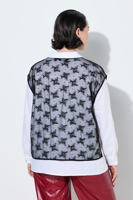Pullunder, Spitze, Rundhals, ärmellos, Stretch