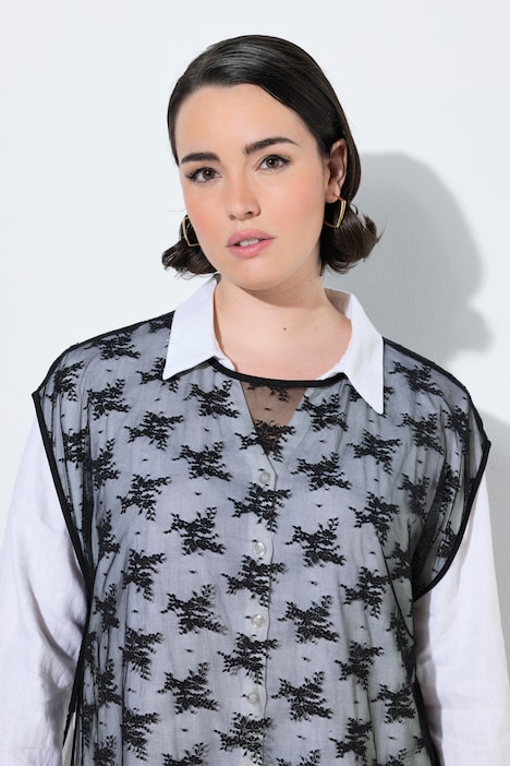 Pullunder, Spitze, Rundhals, ärmellos, Stretch