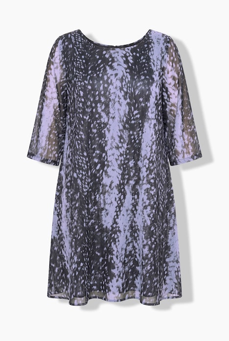 Meshkleid, A-Linie, Animal-Muster, Jersey-Unterkleid