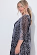 Meshkleid, A-Linie, Animal-Muster, Jersey-Unterkleid