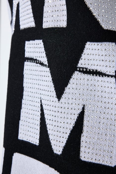 Pullover, Buchstaben, Oversized, Stehkragen, Langarm