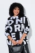 Pullover, Buchstaben, Oversized, Stehkragen, Langarm